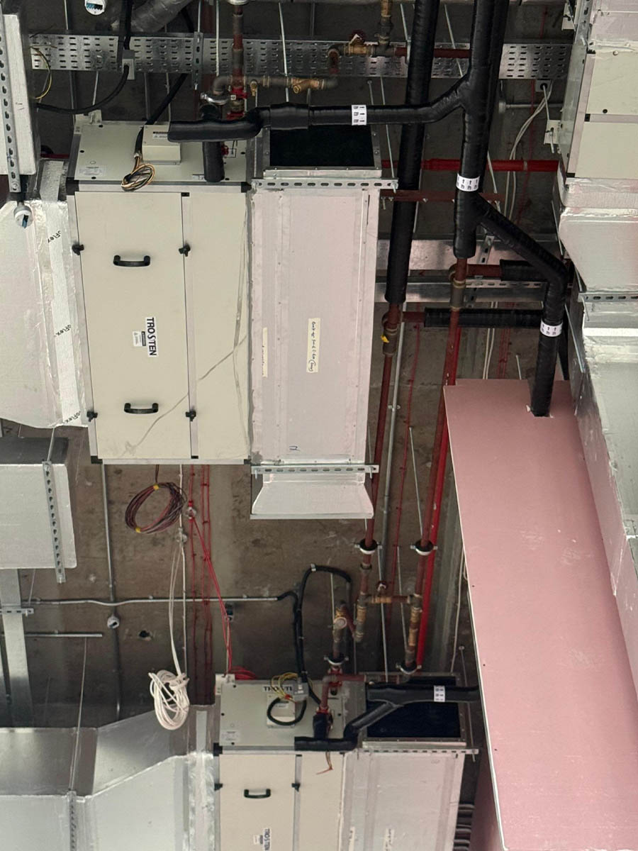 Large HVAC blower unit installed on site