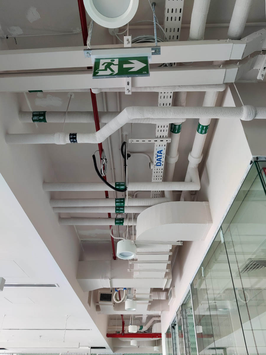 Existing chilled water system during retrofit works