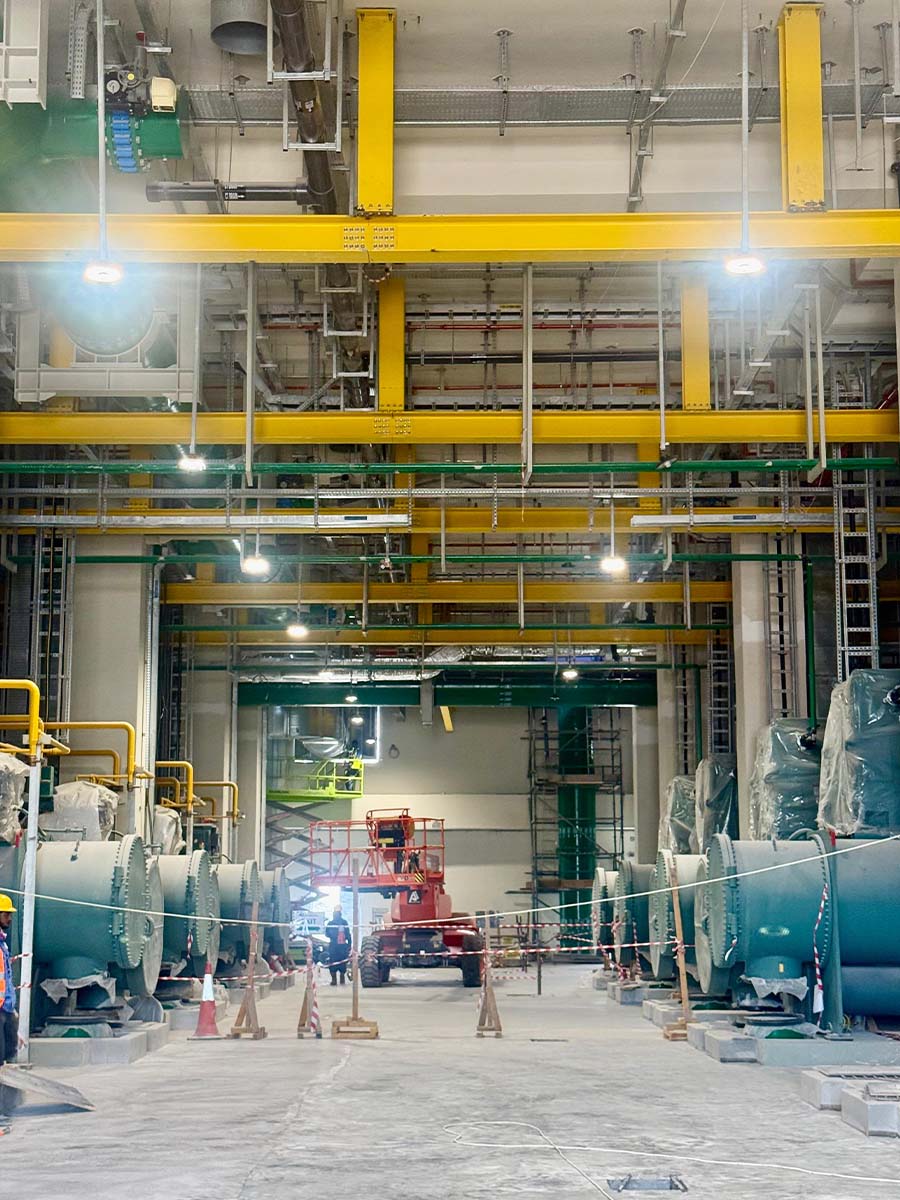 Structural steel supports fabricated for plant room equipment