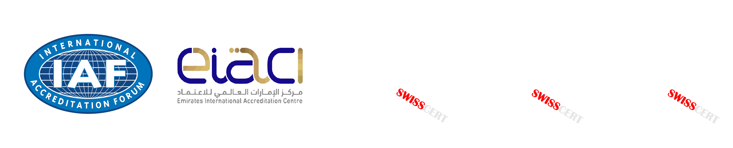 ISO 9001, 14001 and 45001 certification banner, IAF and EIAC accredited